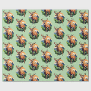 Papier Cadeau Cerf rouge