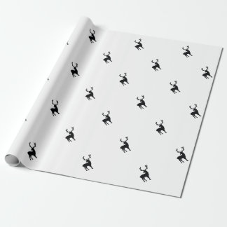 Papier Cadeau Cerfs communs noirs et blancs