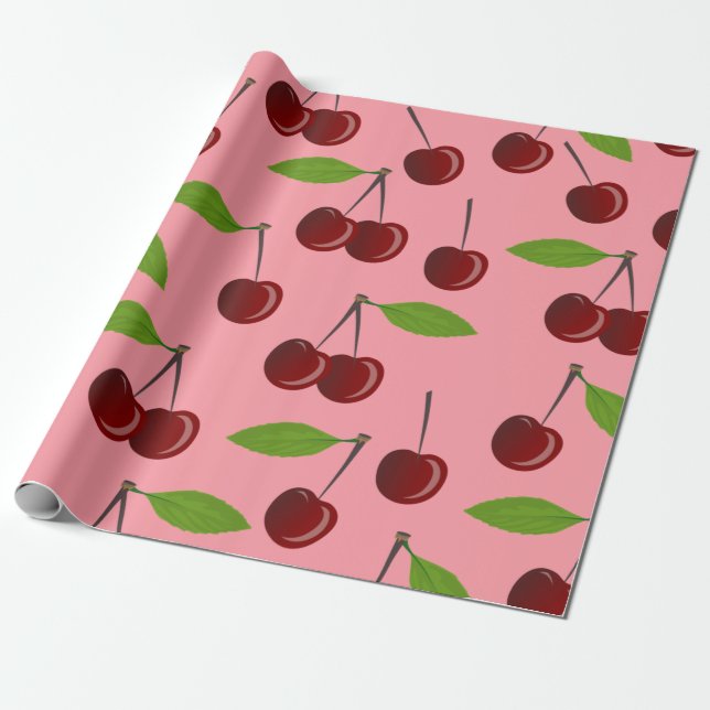 Papier Cadeau cerise rose (Déroulé)