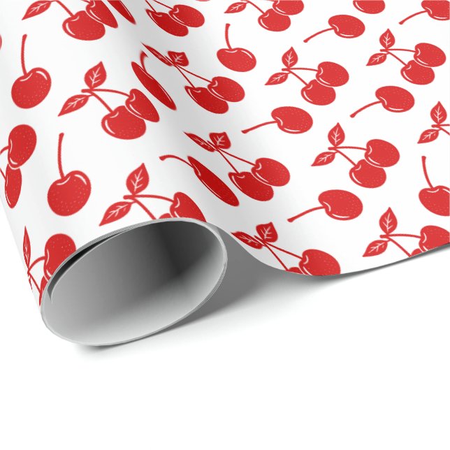 Papier Cadeau Cerises (Coin rond)
