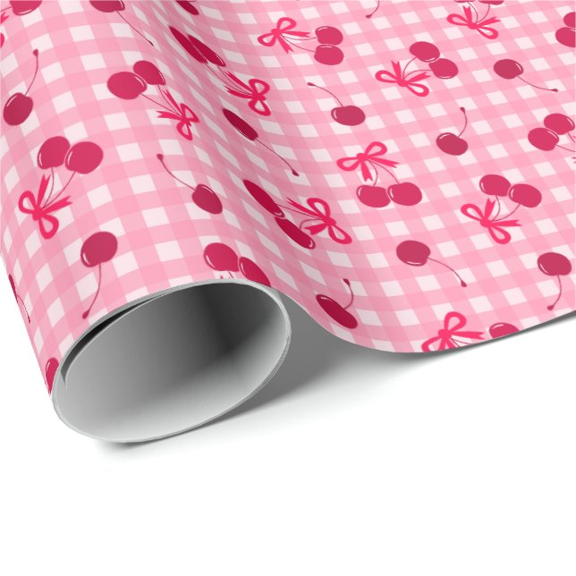 Papier Cadeau Cerises (Coin rond)