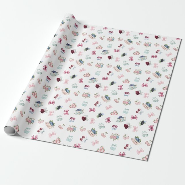 Papier Cadeau Cerises, baies et arcs ! (Déroulé)