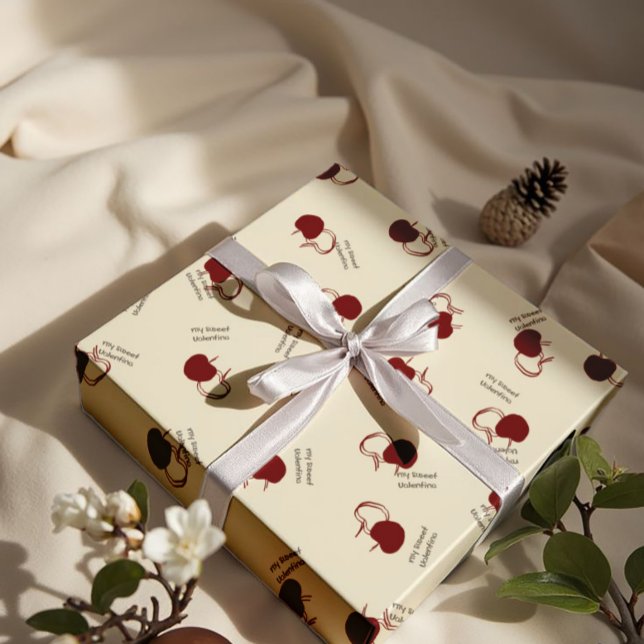 Papier Cadeau Cerises de Bourgogne & Écriture Douce – Saint-Vale (Créateur téléchargé)