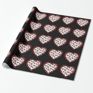 Papier Cadeau Cerises Rockabilly RAB Impression Léopard Coeur