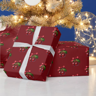 Papier Cadeau Cerisier rouge cerise à la botte