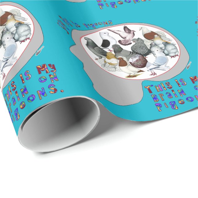 Papier Cadeau Cerveau Sur Les Pigeons (Coin rond)