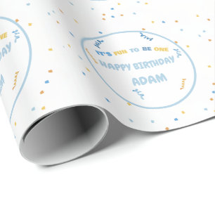 Papier Cadeau C'est amusant d'être un bleu et jaune