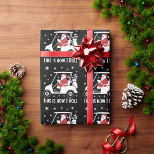 Papier Cadeau C'est comme ça que je roule Funny Santa Riding A G