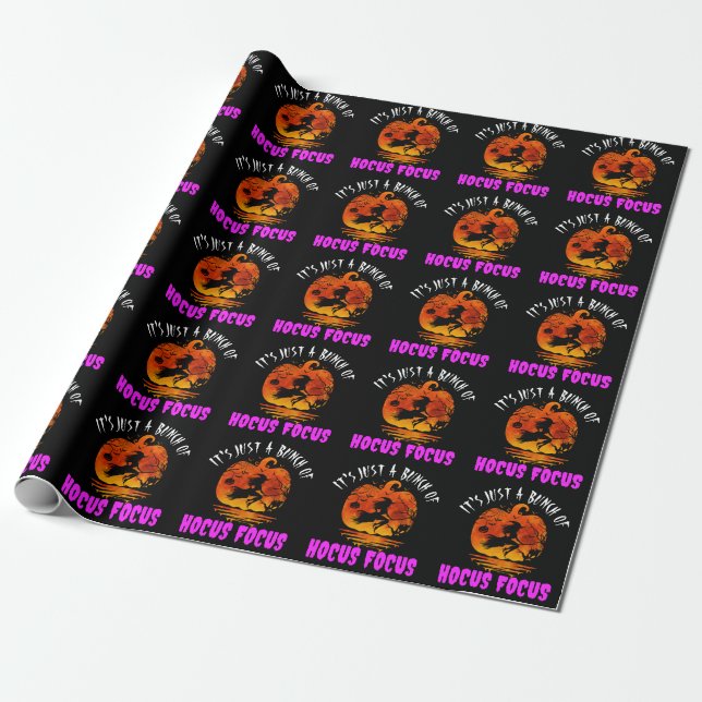 Papier Cadeau C'est juste un tas de Hocus Pocus citrouille Hallo (Déroulé)