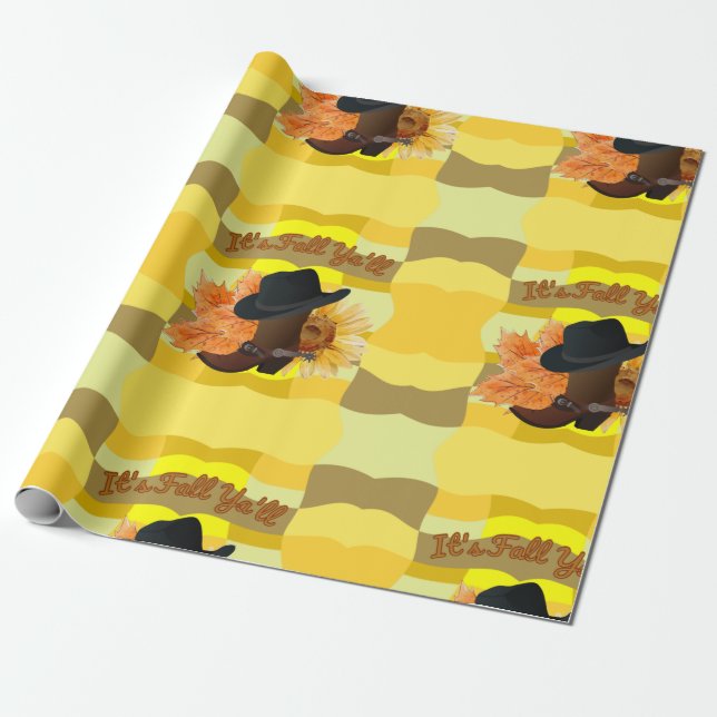 Papier Cadeau C'est l'automne Ya'll  (Déroulé)