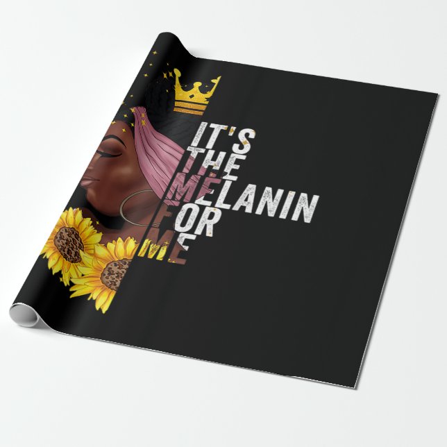 Papier Cadeau C'Est Le Melanin Pour Moi Mélanisé Histoire Noire  (Déroulé)