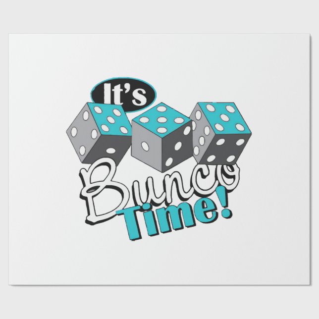 Papier Cadeau C'est l'heure de Bunco ! (Plat)