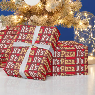 Papier Cadeau C'est Pizza fête mot art emballage papier