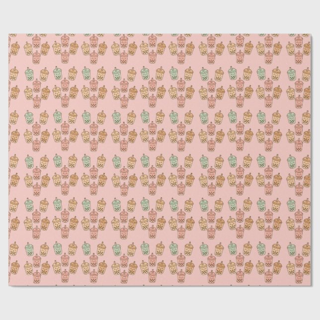 Papier Cadeau C'est temps pour boba (Plat)