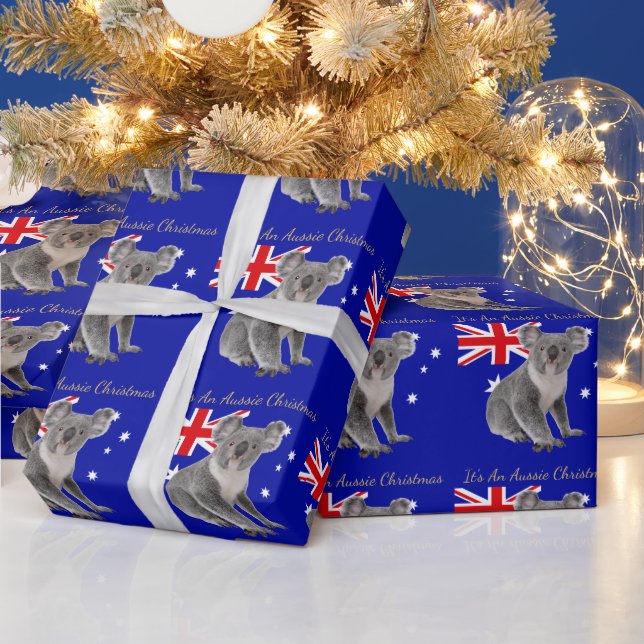 Papier Cadeau C'est un Noël australien avec un Koala (Vacances)
