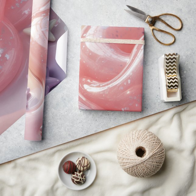 Papier Cadeau C'est une fête d'anniversaire slime pour filles  (Artisanat)