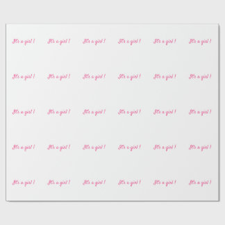 Papier Cadeau C'est une fille Minimaliste