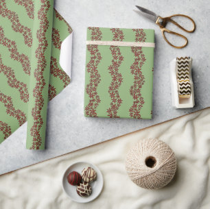 Papier Cadeau Chaîne de marguerite Fleur laide rayures blanc sur