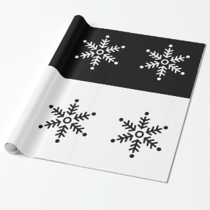 Papier Cadeau Chalboard - Flocon de neige - Noir / Blanc