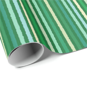 Papier Cadeau Chalk Stripes - Jade Green et Aqua