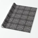 Papier Cadeau Chalkboard Notre Mariage Plage<br><div class="desc">Arrière - plan de tableau noir tendance et populaire en gris fusain avec texte blanc écrit à la main. Un peu comme un vieux centre commercial ou un attrait vintage. Ramenez le style vintage avec une planche à écrire en ardoise poussiéreuse. Le rivage est un endroit parfait pour célébrer les...</div>