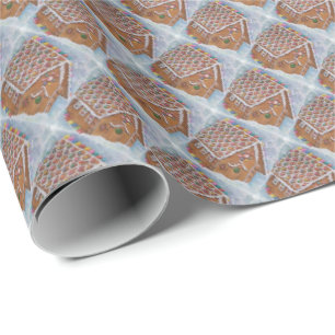 Papier Cadeau Chambre de pain d'épice de Noël