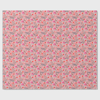 Papier Cadeau Champ de fleurs roses