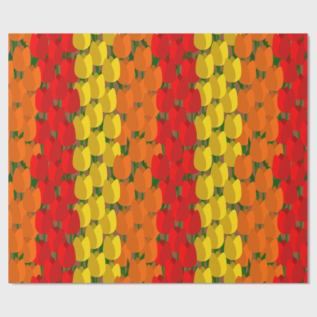 Papier Cadeau Champ de tulipe d'été (Plat)
