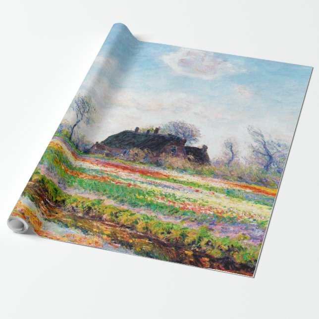 Papier Cadeau Champ de tulipes aux Pays-Bas, Monet (Déroulé)