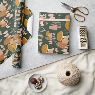 Papier Cadeau Champignon Toadstool Woodland Cottagecore Vert