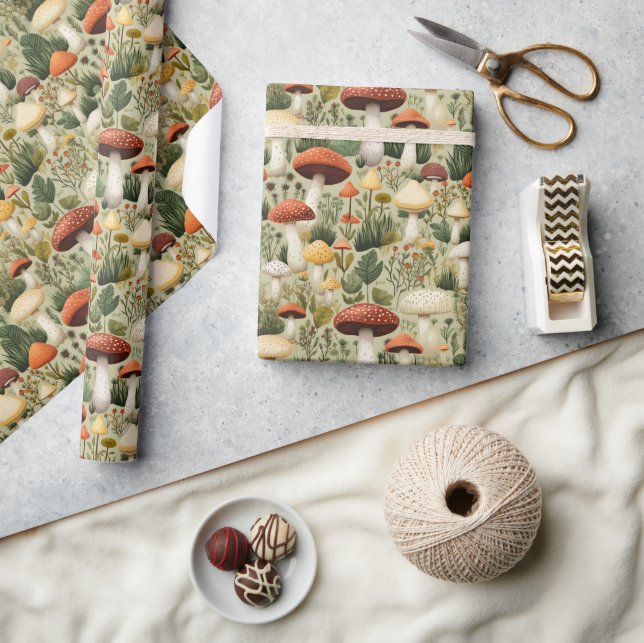 Papier Cadeau Champignons colorés - (Artisanat)
