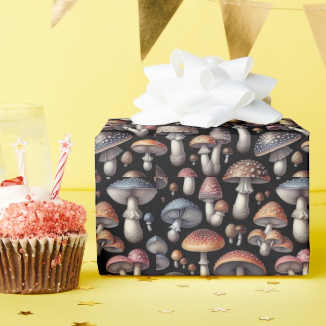 Papier Cadeau Champignons de rêve (Fête d'anniversaire)