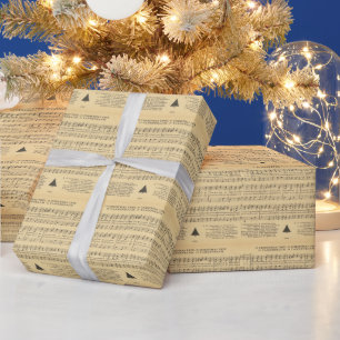 Papier Cadeau Chants de Noël, Ô Sapin de Noël, Vacances