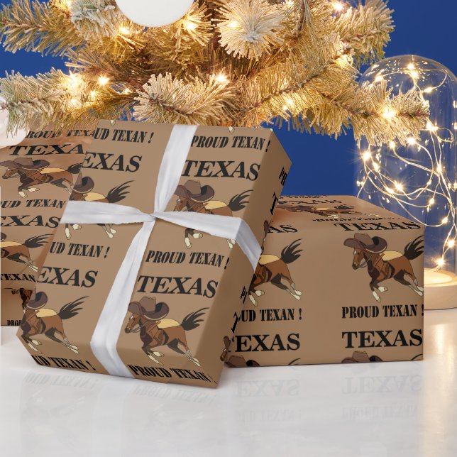 Papier Cadeau Chapeau de Cowboy Cheval Fier Texan Texas (Vacances)