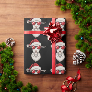 Papier Cadeau Chapeau de Noël de chèvre drôle mignon animal de f