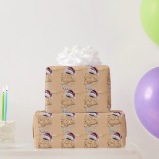 Papier Cadeau Chapeau de Noël mignon