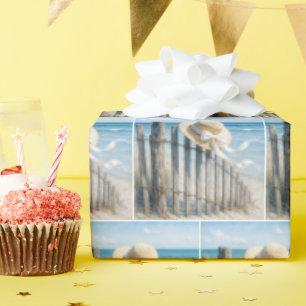 Papier Cadeau Chapeau de paille d'été pour femme dans la brise o