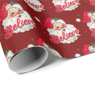 Papier Cadeau Chapeau de Père Noël Ancien Cadeau de Noël