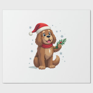 Papier Cadeau Chapeau de Père Noël de Terre-Neuve