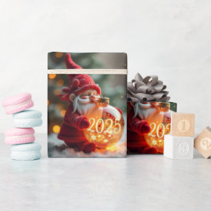 Papier Cadeau chapeau de santa rouge