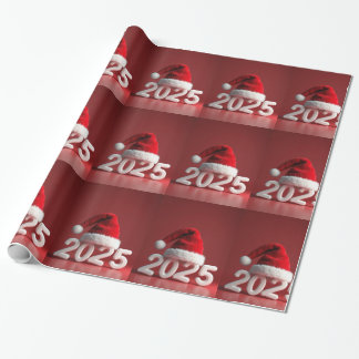 Papier Cadeau chapeau de santa rouge