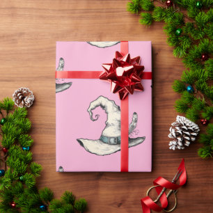 Papier Cadeau Chapeau de Sorcière Rose