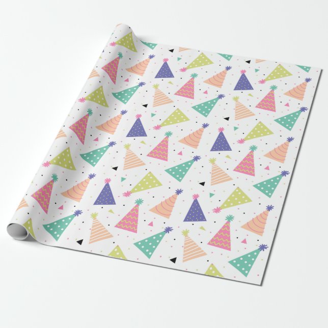 Papier Cadeau Chapeaux d'anniversaire (Déroulé)