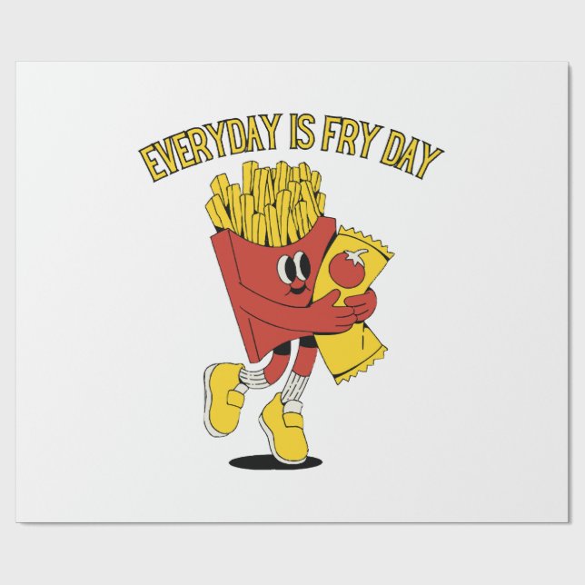Papier Cadeau Chaque Jour Est Le Jour Des Frites (Plat)