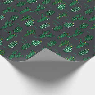 Papier Cadeau Charbon de Noël Cactus