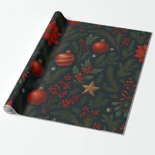 Papier Cadeau Charcoal Bloom - Fleurs de Charbon pour les Fêtes
