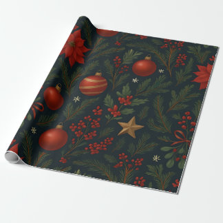 Papier Cadeau Charcoal Bloom - Fleurs de Charbon pour les Fêtes