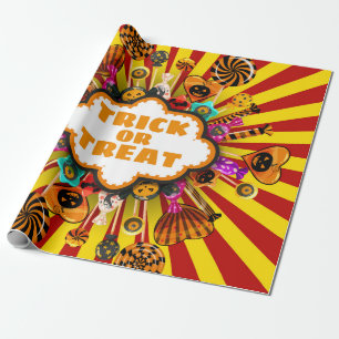 Papier Cadeau Chariot d'Halloween ou de traiter des bonbons et d