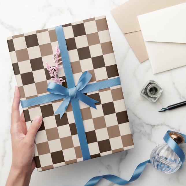Papier Cadeau Charme Carreaux Moka (Cadeaux)
