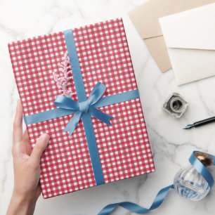 Papier Cadeau Charme de Gingham Rouge